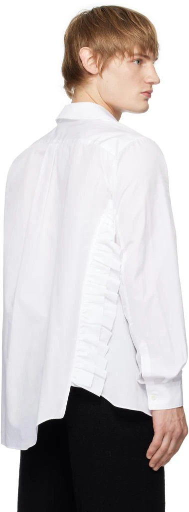 Black Comme des Garçons White Ruffled Shirt 3