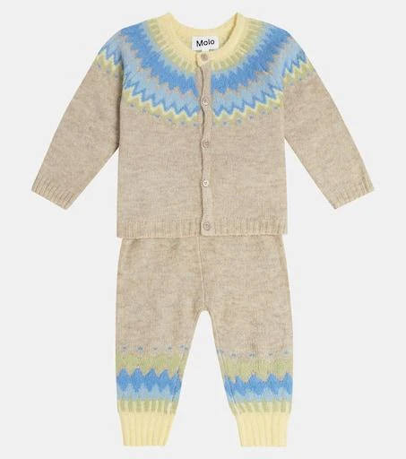 MOLO Baby wool-blend cardigan and pants set 2
