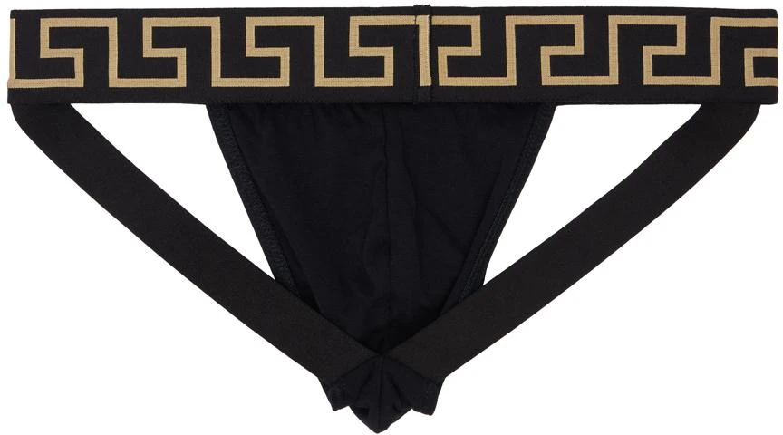 Versace Black Greca Border Jockstrap 2
