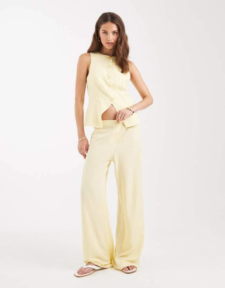 ASOS ASOS DESIGN linen blend waistcoat in buttermilk co ord 3