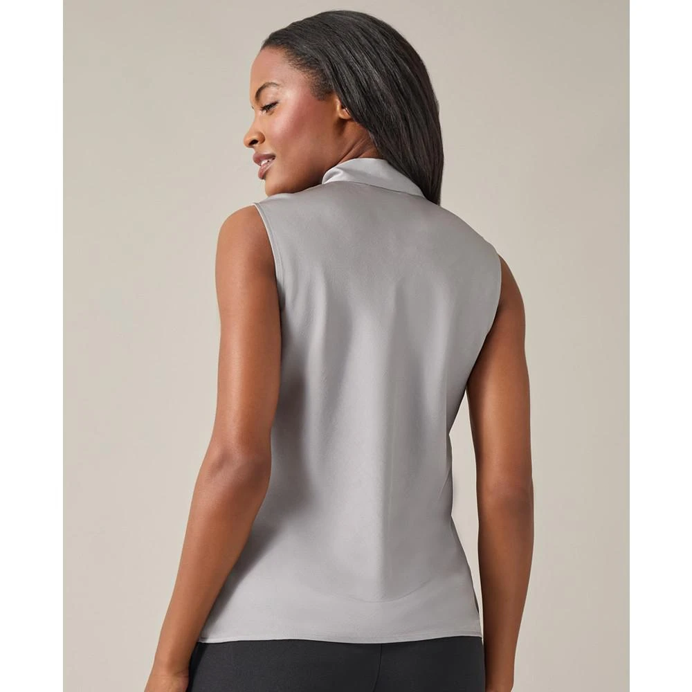 Kasper Women's Solid Tie-Front Sleeveless Woven Blouse 4