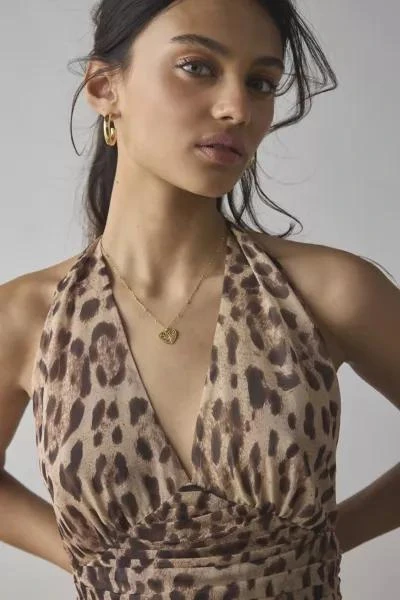 Bardot Bardot Mave Leopard Print Halter Neck Mini Dress 3