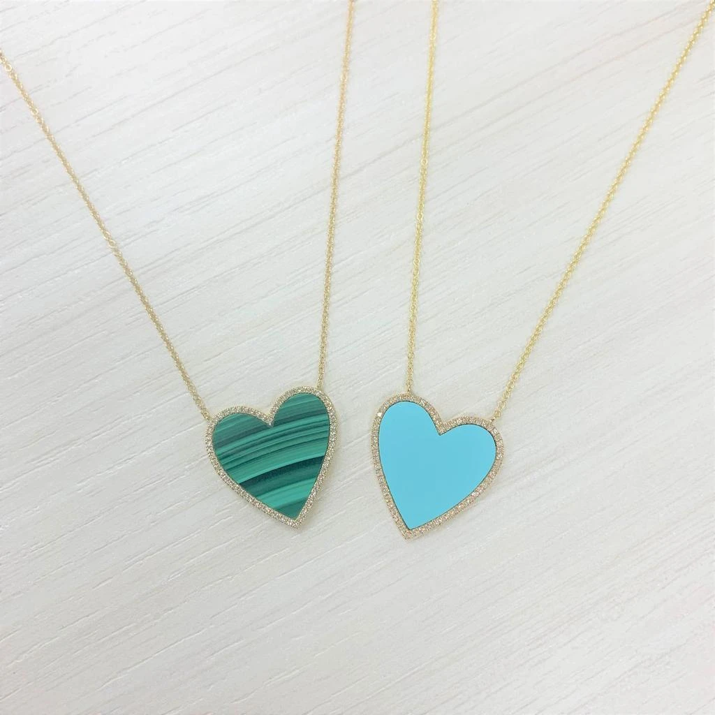 Sabrina Designs 14k Gold Diamond & Malachite Heart Necklace 4
