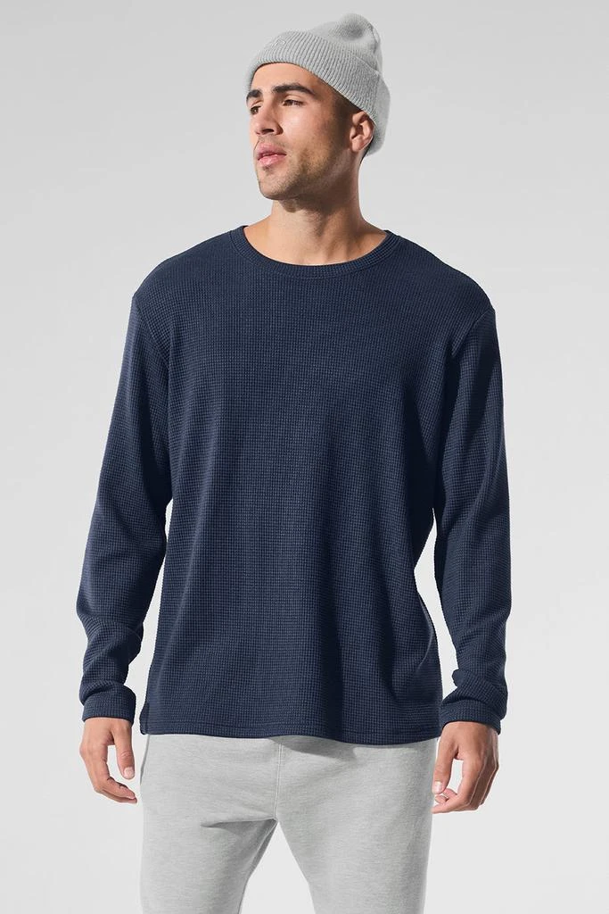 Alo Elevate Waffle Long Sleeve Crew - Navy 1