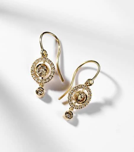 Ileana Makri Orbit 18kt gold drop earrings with diamonds 5