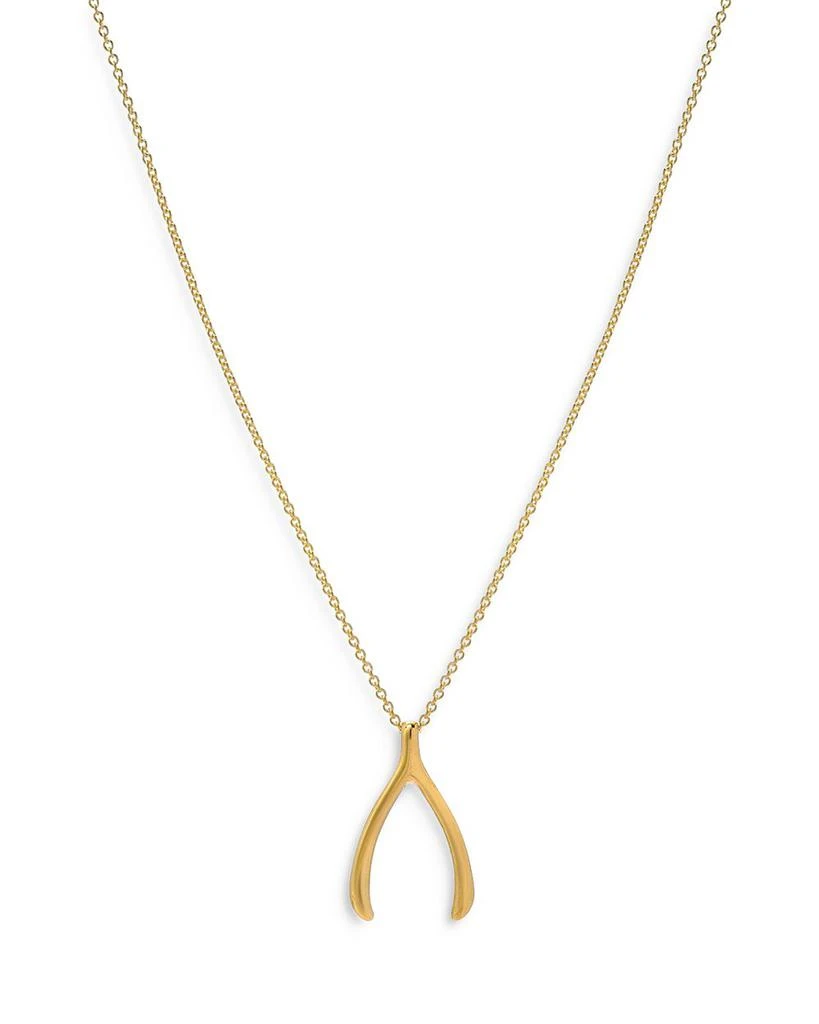 Zoe Lev 14K Yellow Gold Wishbone Pendant Necklace, 18" 1