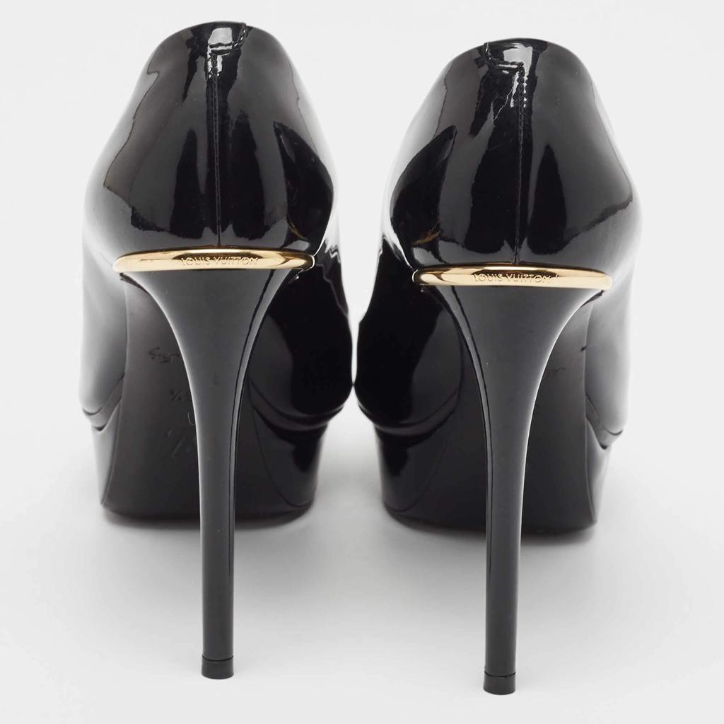 Louis Vuitton Louis Vuitton Black Patent Leather Peep Toe