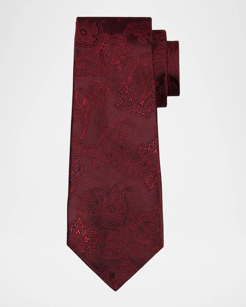 Kiton Men's Tonal Paisley Jacquard Silk 7-Fold Tie 1