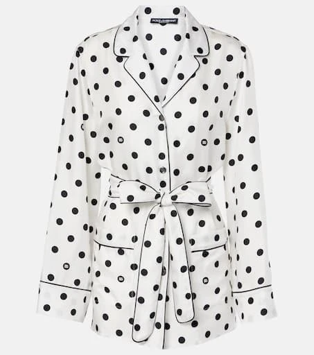 Dolce 
Gabbana Polka-dot silk twill pajama shirt 1