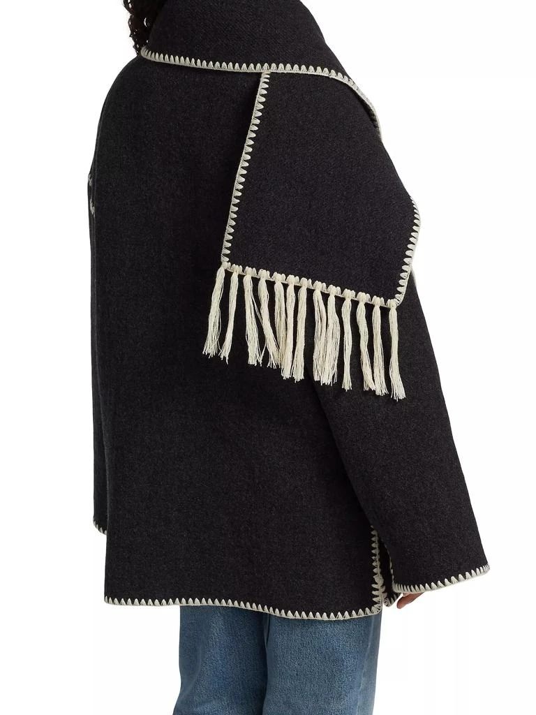 Toteme Embroidered Wool-Blend Scarf Jacket 5