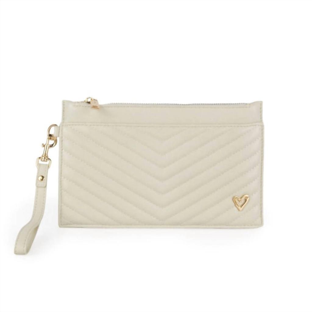 preneLOVE Women's Aberdeen Wallet Wristlet In Cream