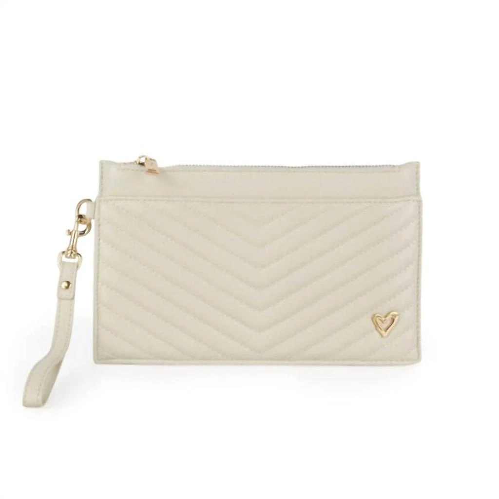 preneLOVE Women's Aberdeen Wallet Wristlet In Cream 1