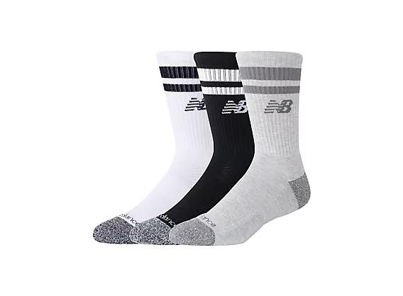 New Balance Active Lifestyle Striped Crew Socks 3 Pack