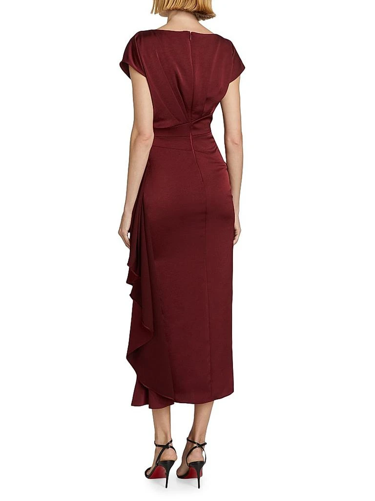 LELA ROSE Florence Draped Satin Dress 5