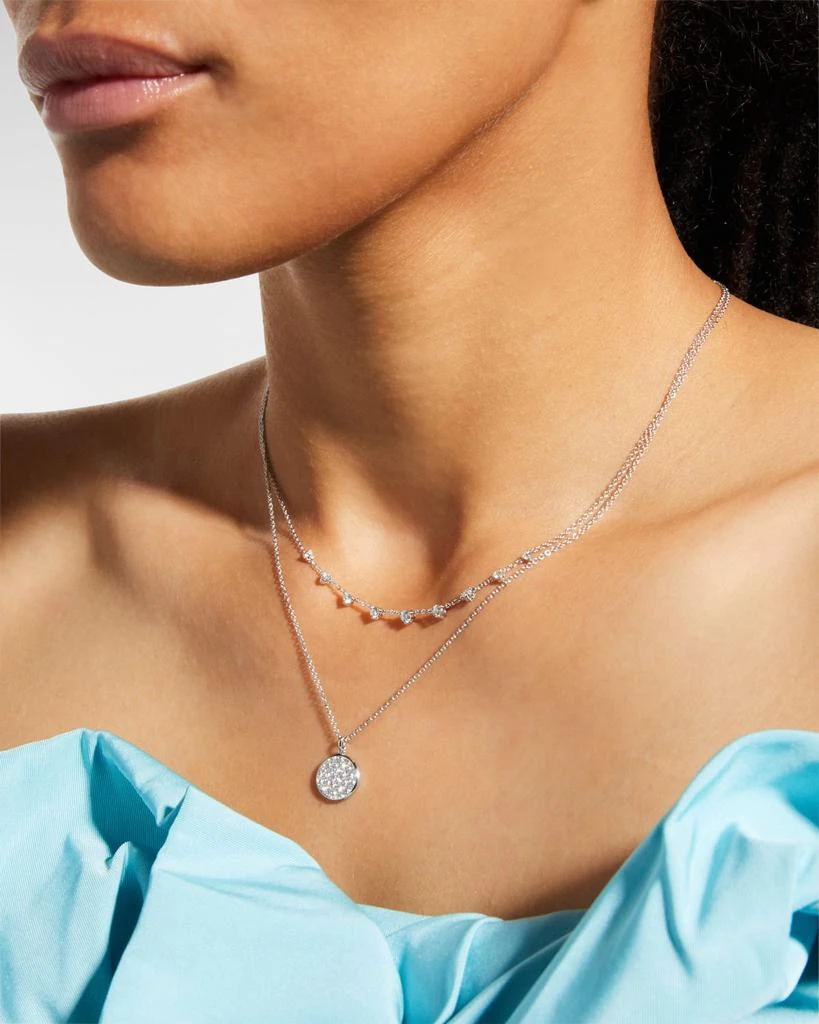 Memoire White Gold Round 9-Diamond Necklace, 18"L, 0.37-0.43tcw 5