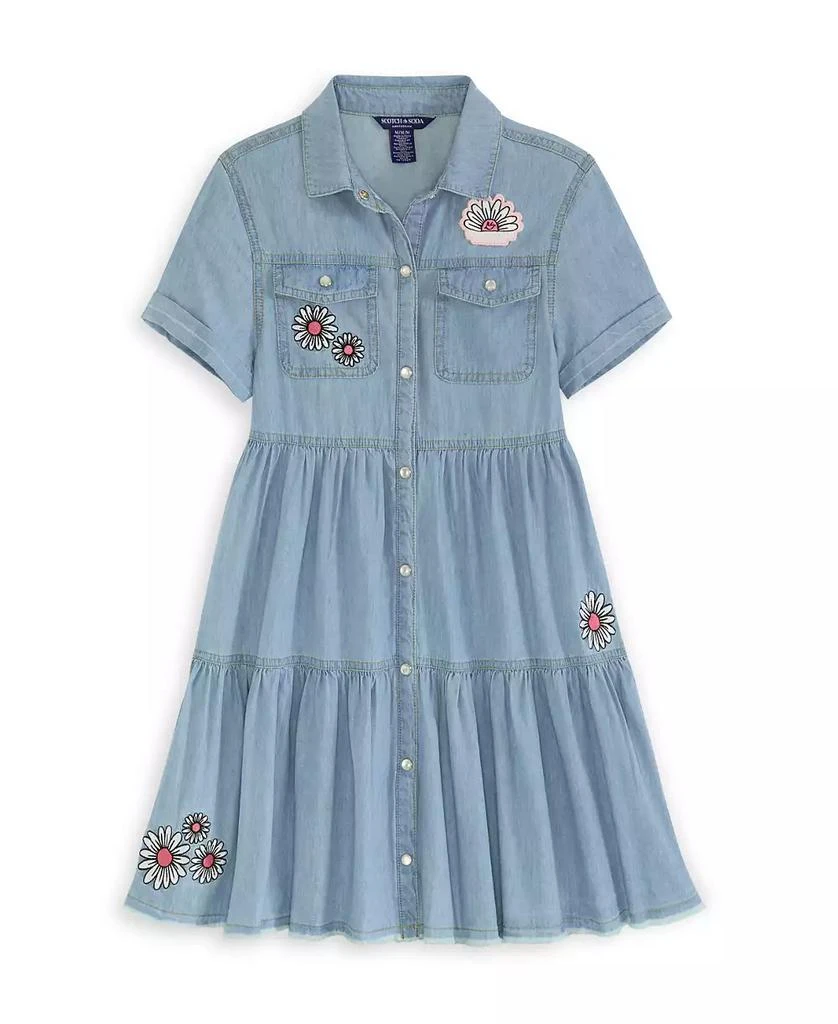 Scotch & Soda Big Girls Short Sleeve Lightweight Denim Dress 1