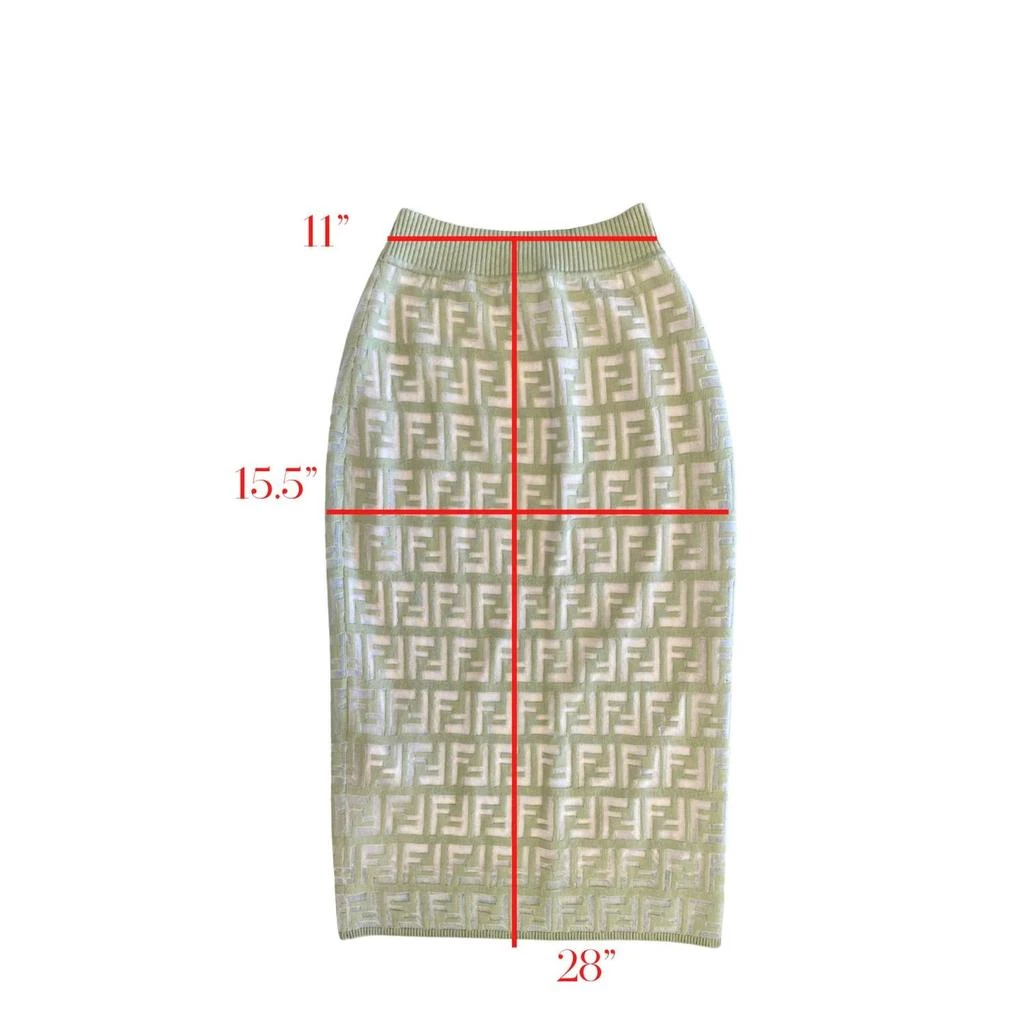 Fendi Knit Midi Skirt In Pale Green 3