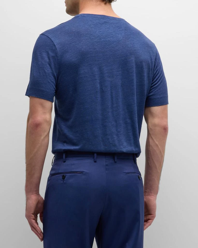 Hugo Boss Men's Solid Linen Silk Short-Sleeve T-Shirt 3