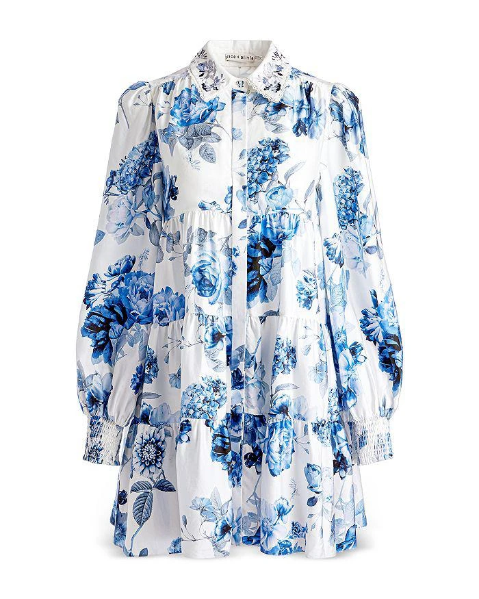 Junia Embroidered Collar Tiered Tunic Mini Dress  On Sale Now with Up to  56% Off | Discover Exclusive Deals & Savings at BeyondStyle  Authentic  Alice + Olivia women|dress with Limited-Time