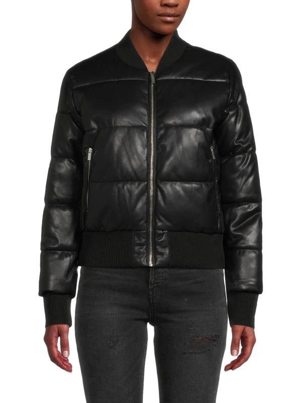 Calvin Klein Faux Leather Puffer Jacket 1