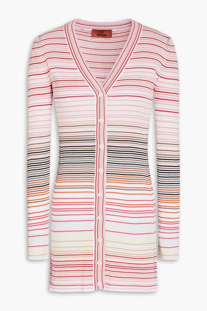 MISSONI Striped ribbed cotton-blend cardigan 1