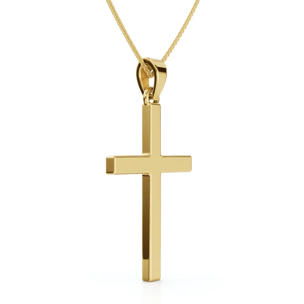 Pompeii3 14k Gold Polished Cross Pendant Necklace 
18" 14k Chain 4