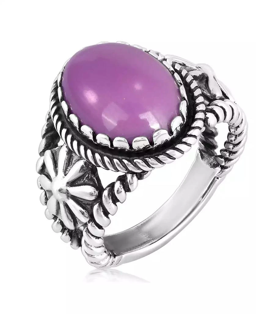 American West Jewelry Sterling Silver Phosphosiderite Concha Flower Ring, Size 2