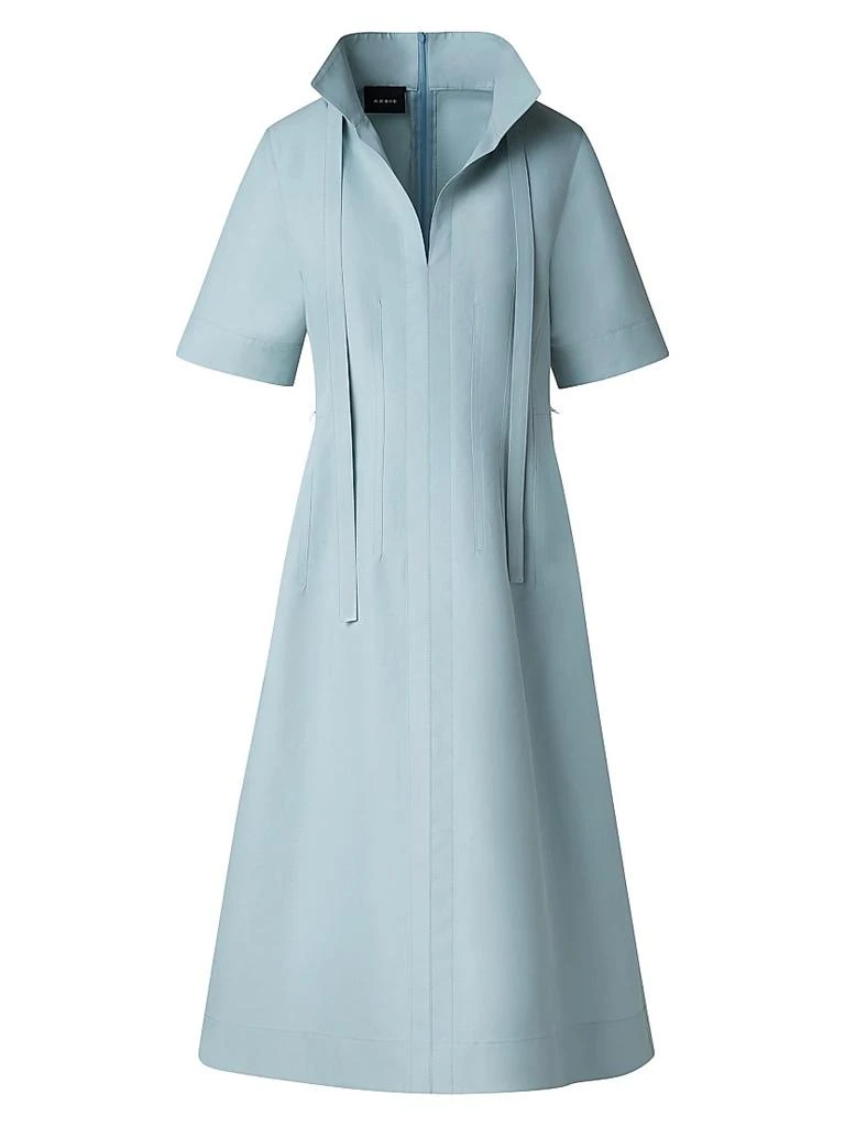 Akris Cotton-Poplin Short-Sleeve Midi-Dress 1