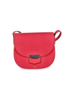 CELINE Celine Small Trotteur Shoulder Bag In Red Leather 1