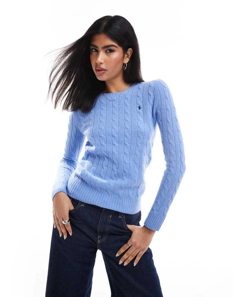 Ralph Lauren Polo Ralph Lauren Julianna wool cable knit jumper in light blue 1
