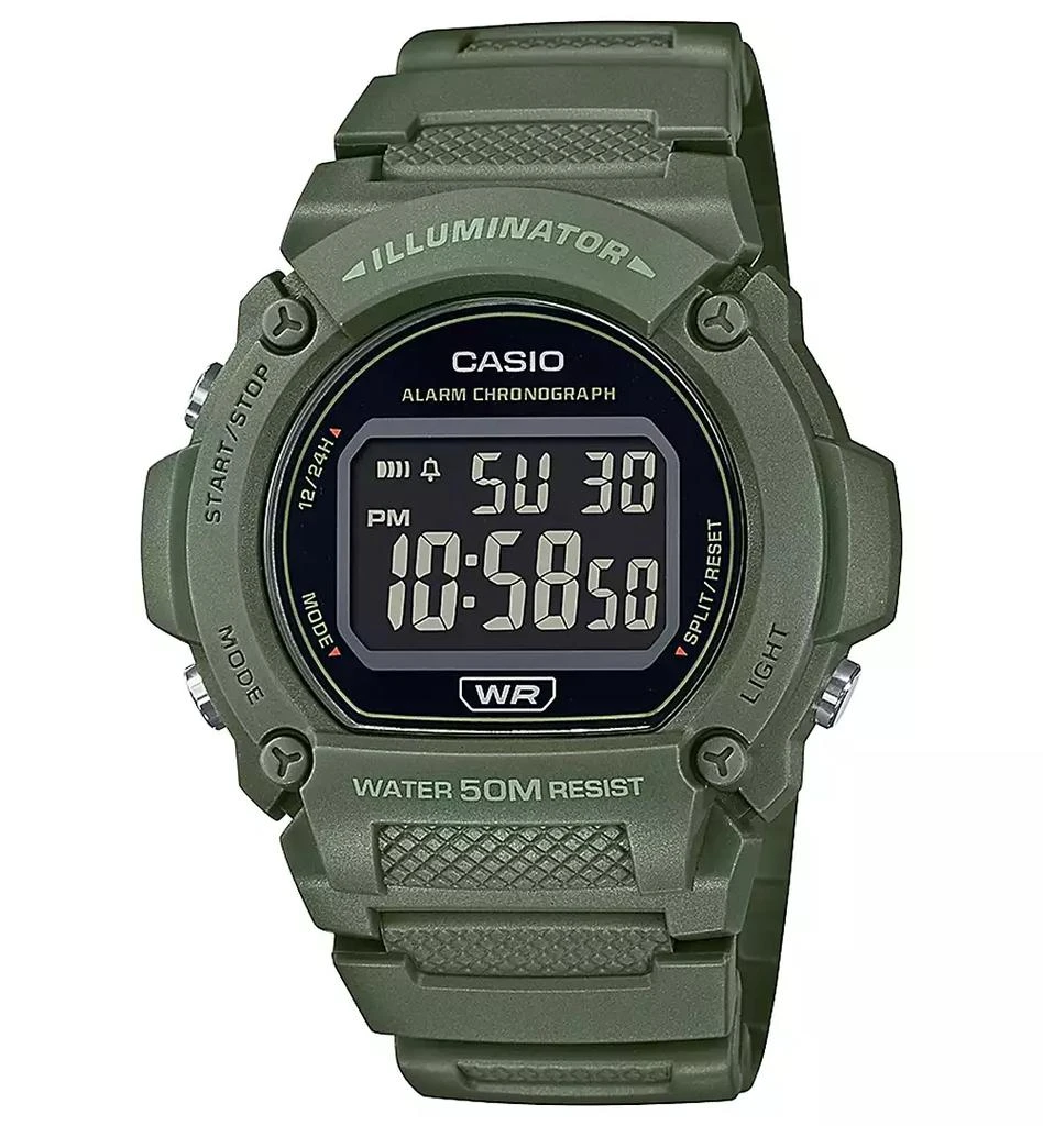 Casio Men's Digital Green Resin Strap Watch 47mm 1