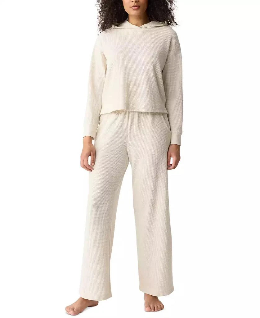 GAP GapBody Women's 2-Pc. Hooded Brushed Waffle Pajama Set 1
