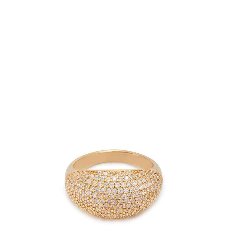 Ettika Jewelry Crystal Cluster Knockout 18k Gold Plated Ring 1