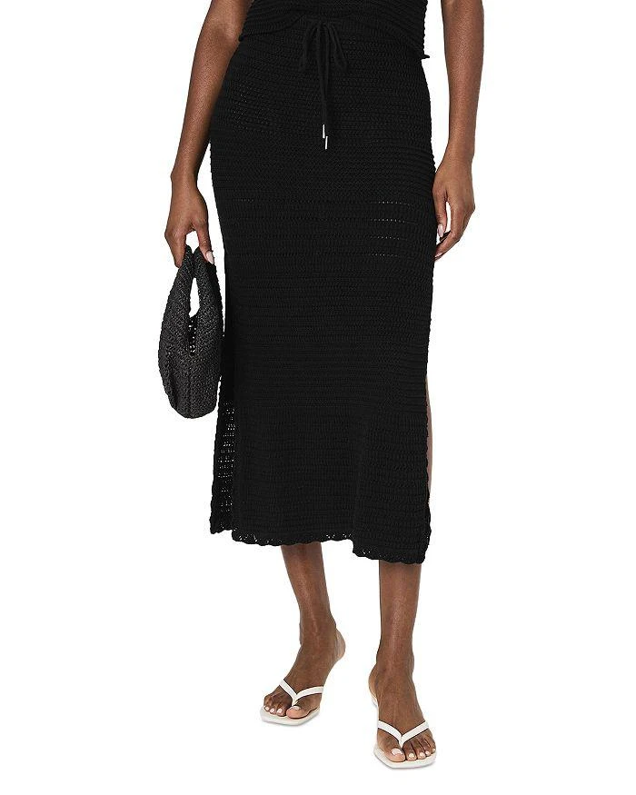 French Connection Nellis Side Slit Crocheted Skirt 1