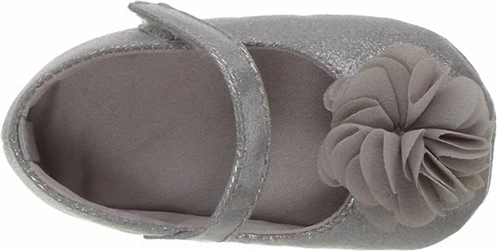 Baby Deer Baby Girl's Holiday Shoes In Silver 3