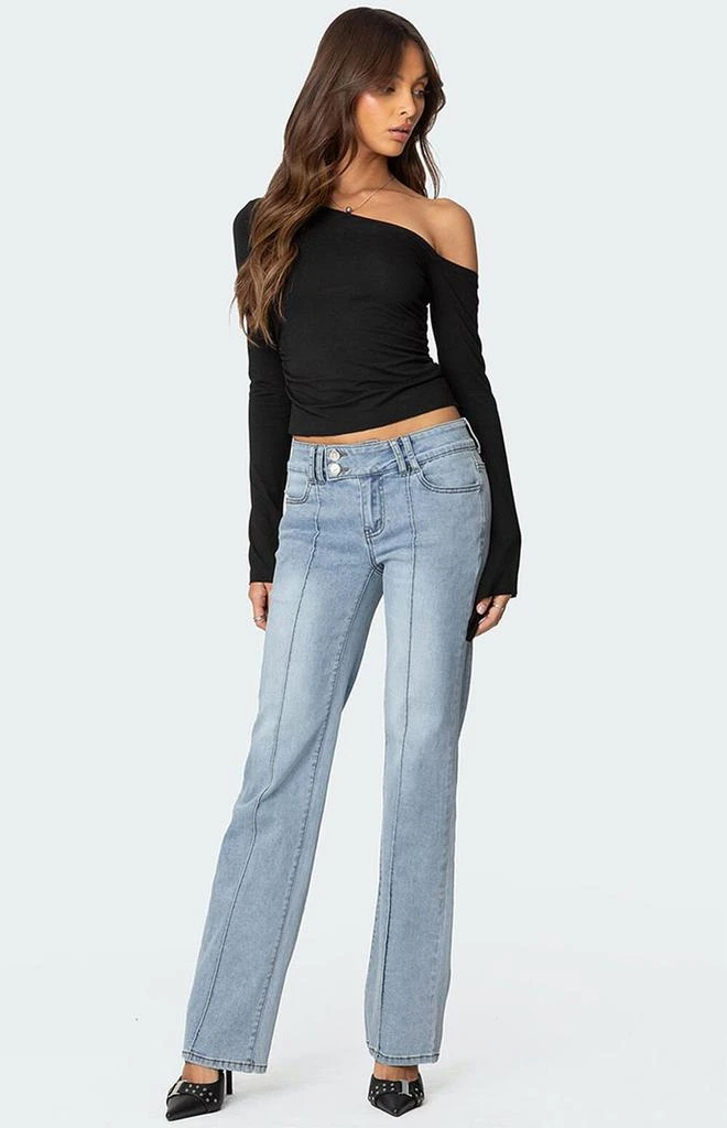 Edikted Avril Bootcut Low Rise Jeans 1