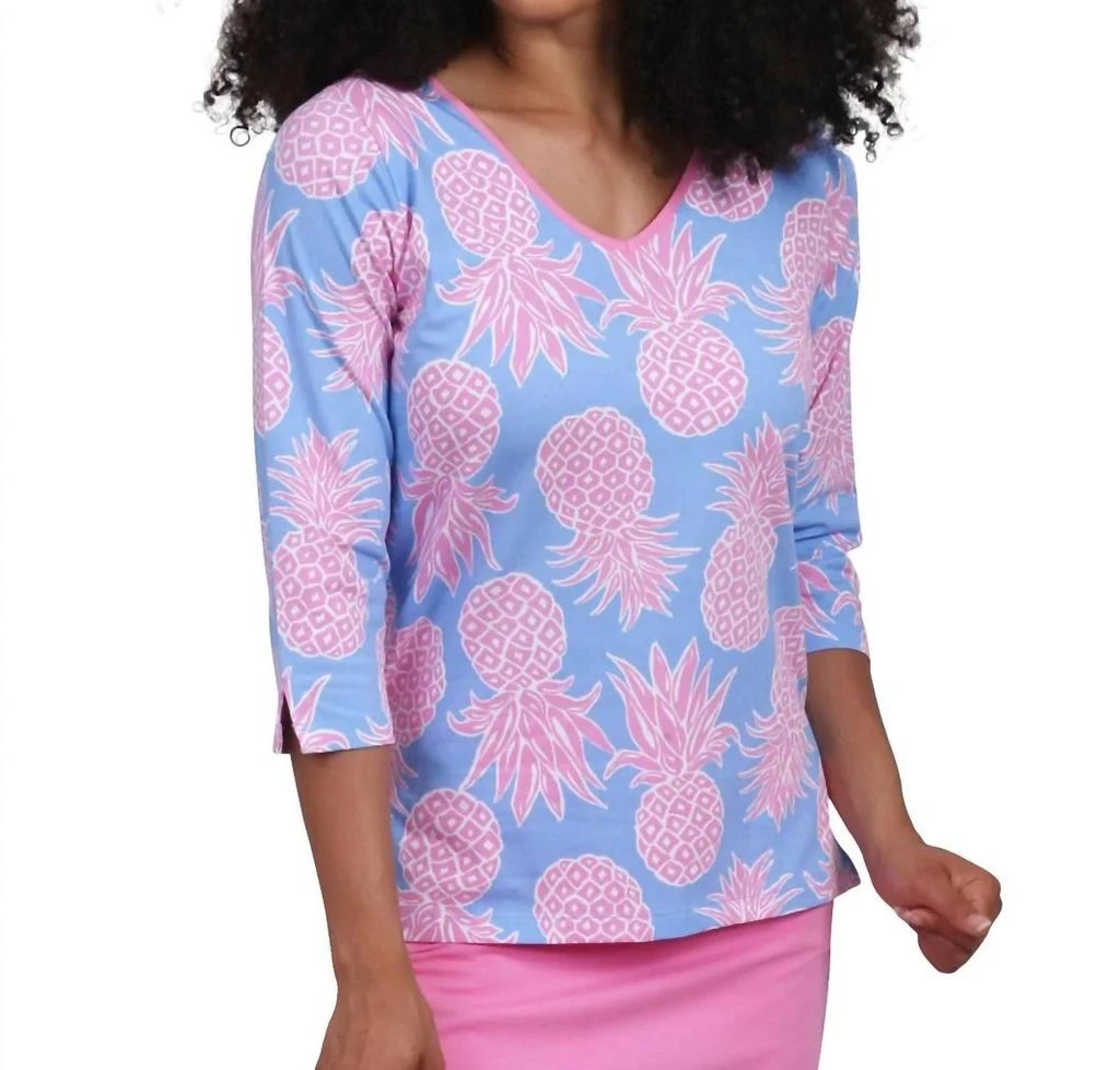 Ana Clare Maui Nicole Pineapple Top In Pink 1