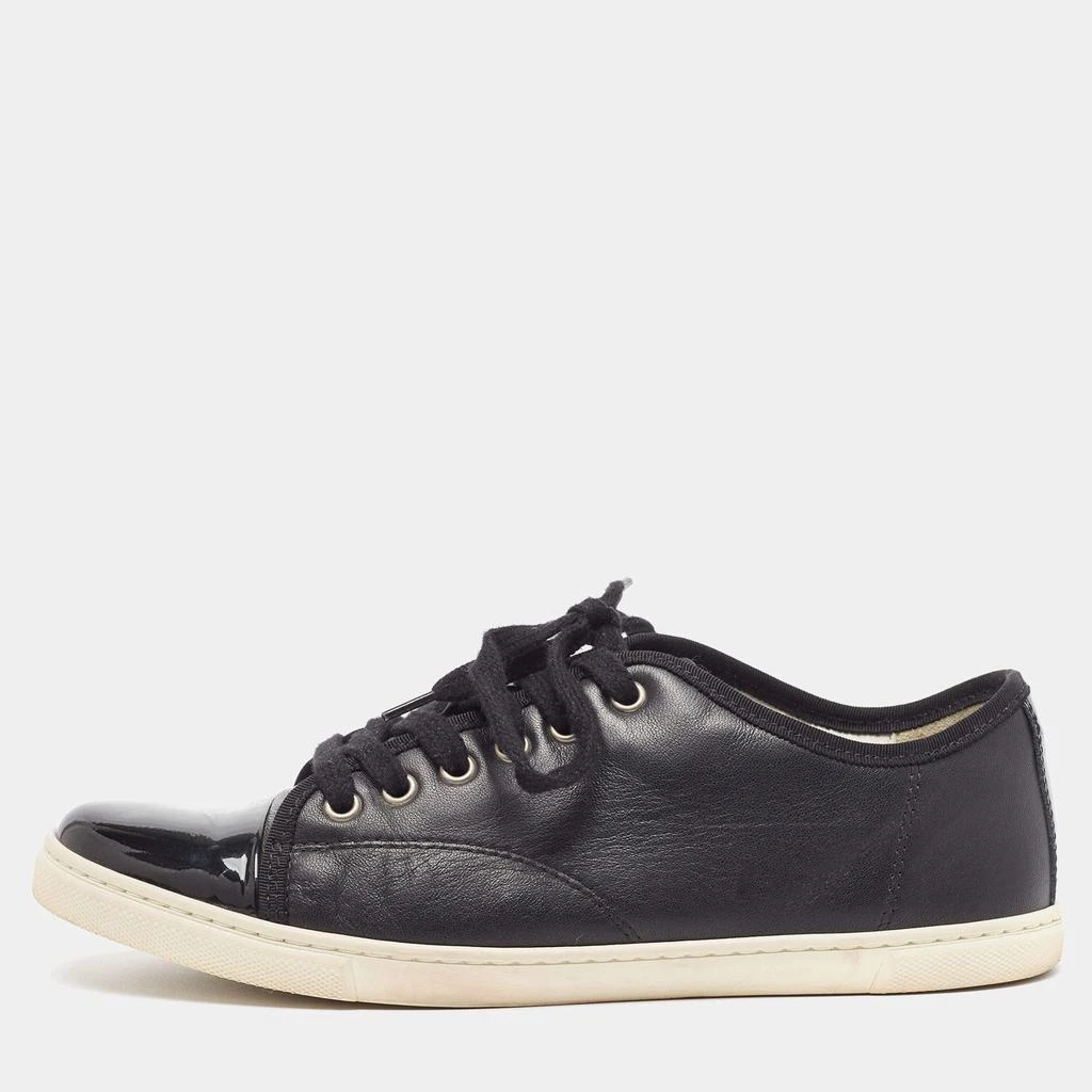 Lanvin Lanvin Black Patent and Leather Low Top Sneakers Size 40 1