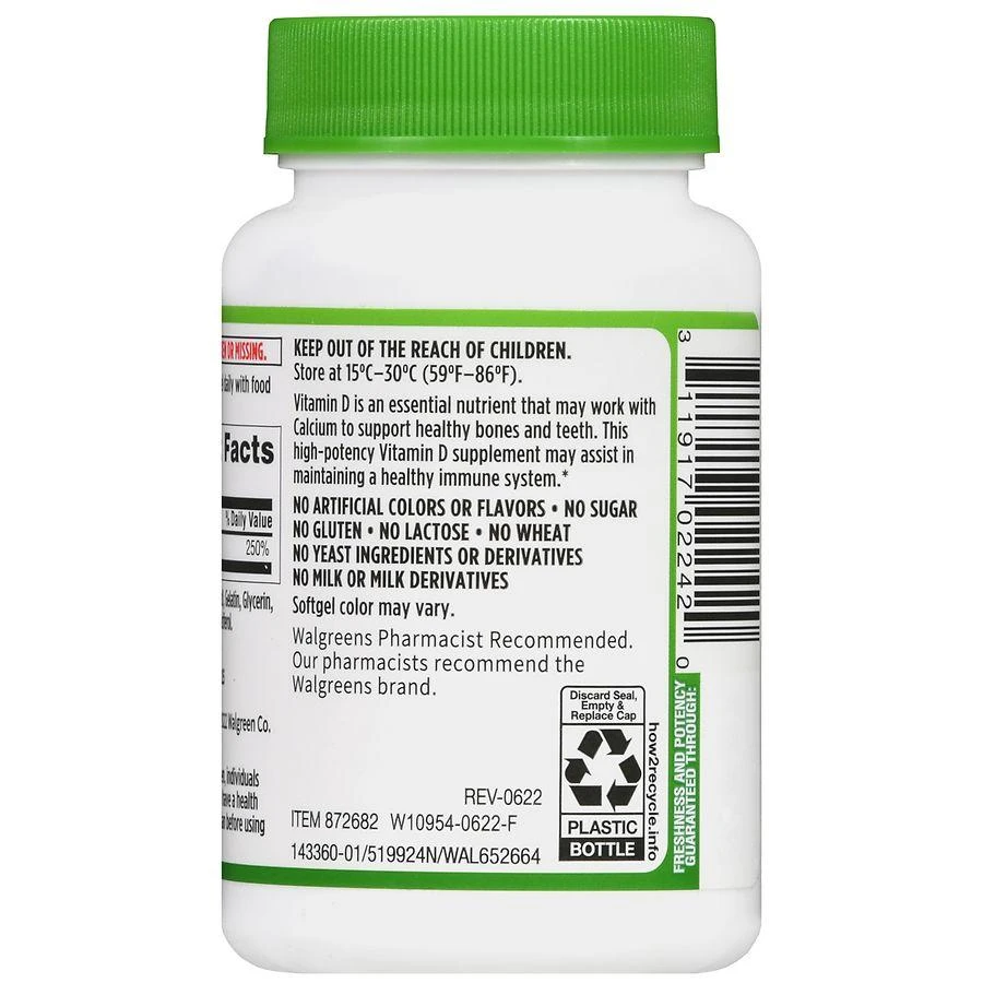 Walgreens Vitamin D3 50 mcg (2000 IU) Softgels (75 days) 4