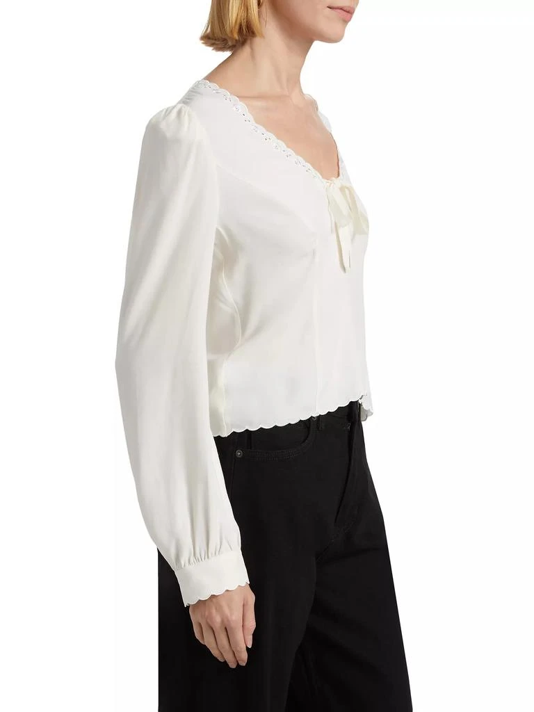 Reformation Vivia Scalloped Bow Top 4
