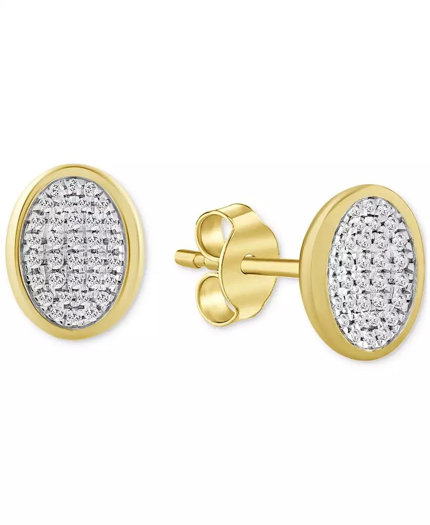 Macy
s Diamond Oval Bezel Cluster Stud Earrings (1/5 ct. t.w.) in 14k Gold 1