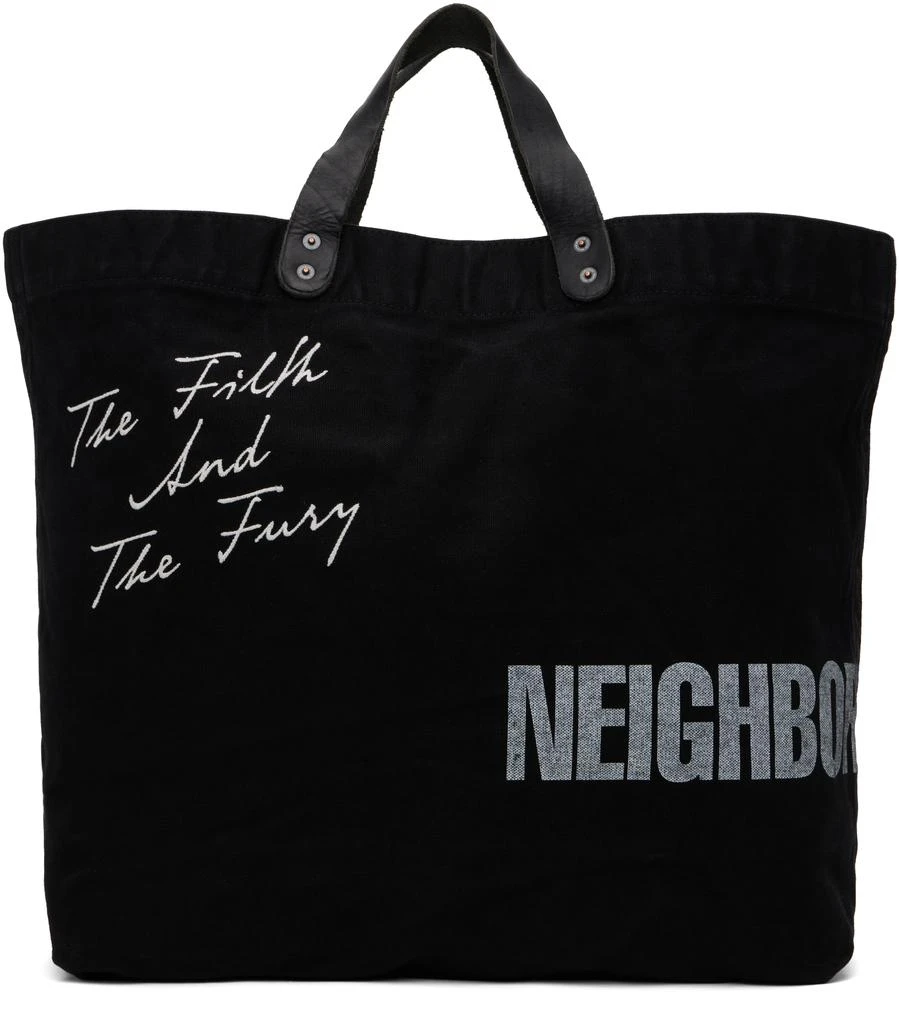 NEIGHBORHOOD Black Washed Canvas Tote 1