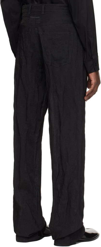 MM6 Black Metallic Thread Trousers 3