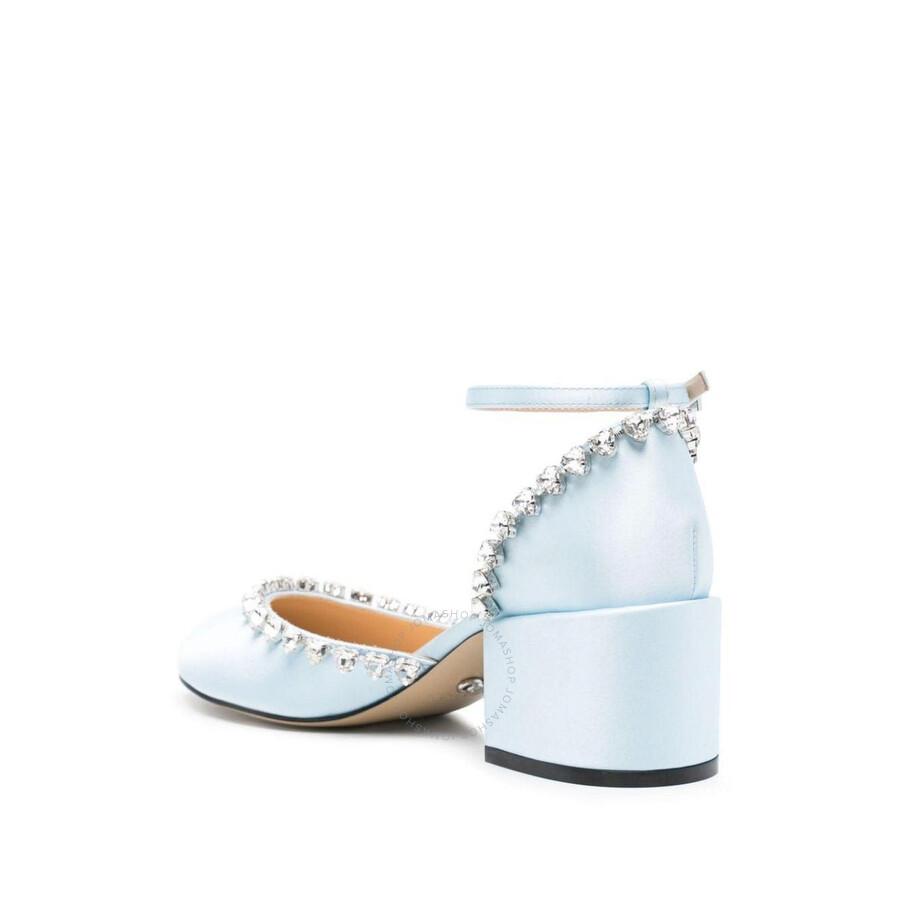 Mach & Mach Audrey Satin Crystal Embellished Pumps