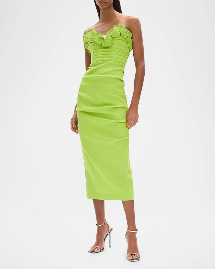 RACHEL GILBERT Ren Sculpted Strapless Midi Dress 2