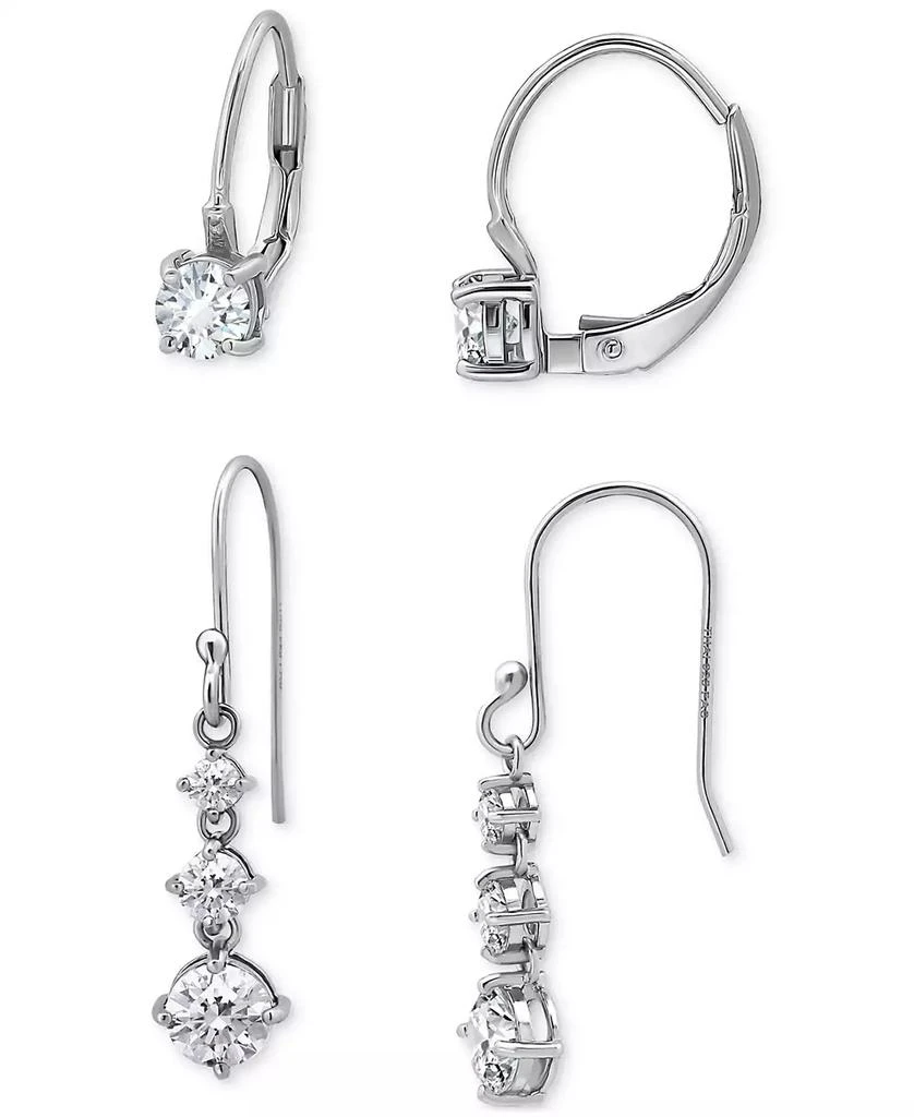 Giani Bernini 2-Pc. Set Cubic Zirconia Leverback 
Dangle Drop Earrings in Sterling Silver, Created for Macy
s 4