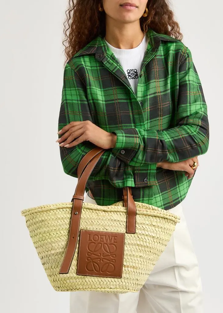 Loewe Medium sand raffia basket bag 5