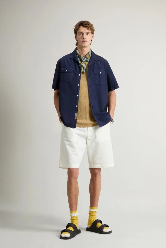 Woolrich Garment-Dyed Pure Cotton Pima Ripstop Shirt - Men - Blue 4