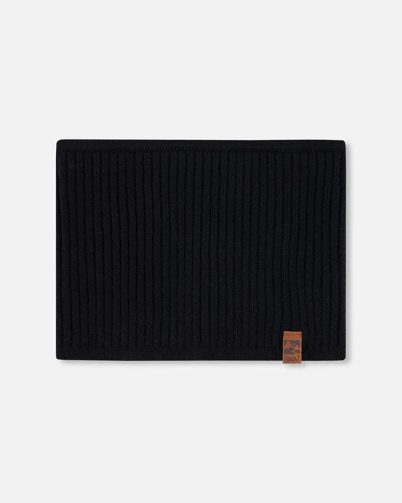 Deux par Deux Rib Knit Neckwarmer Black