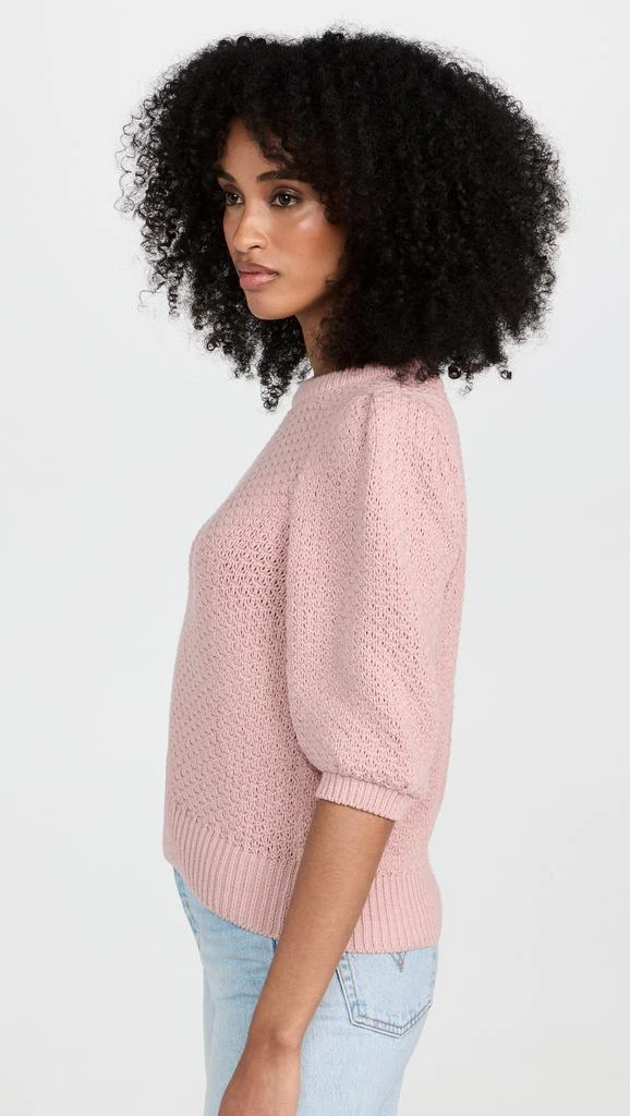 White  Warren Cotton Tuck Stitch Puff Sleeve Top 3